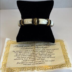 Adorn of Dallas Brown and White Bangle Bracelet